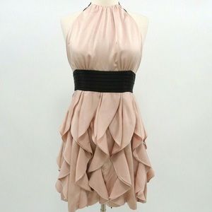 BCBGMaxAzria Ruffled Blush Cocktail Dress